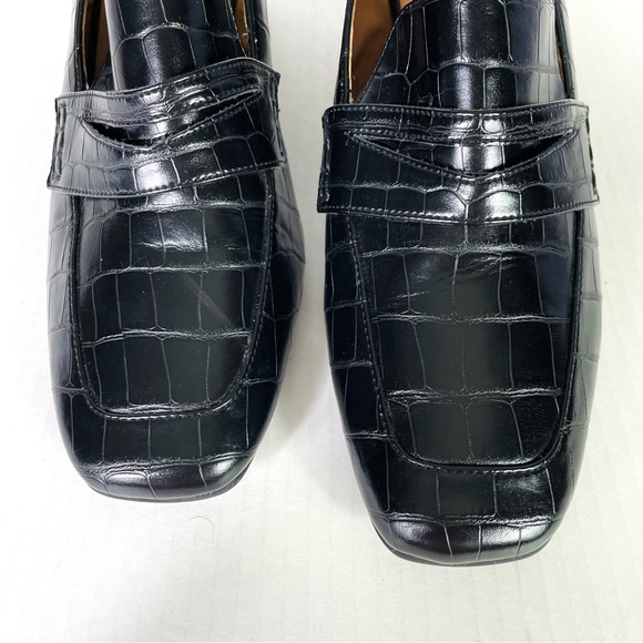 NORDSTROM RACK block heel loafers croc print - Picture 3 of 6